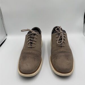 Cole Haan Taupe Suede Oxford Derbys